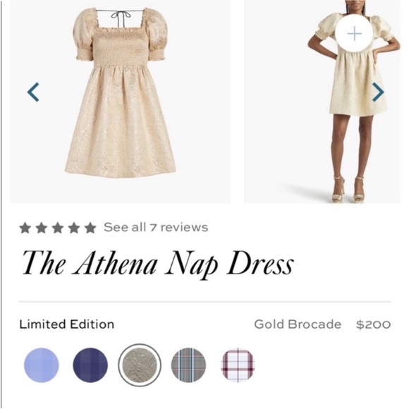 Hill House Athena Nap dress - Gold Brocade. M. - Picture 4 of 8